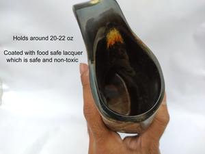 Chope à boire en corne Viking, grande taille, polie, style animalier, artisanale, artisanat naturel, écologique, européenne - Product Image 3