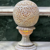 Handgefertigte Marmor-Seifenstein-Nachtlampe Geschnitzte Nachttischlampe Einzigartige Wohndekoration Boho-Geschenk Ambiente-Beleuchtung