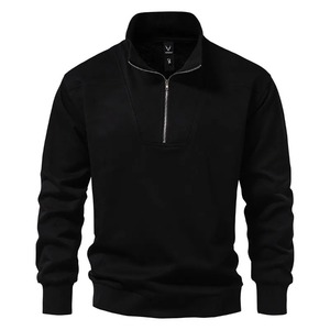 Men's Cotton Half Zipper Pullover Jacket Spring and Autumn Stand-Up Collar Loose Casual Design with OEM Service - Product Image 4