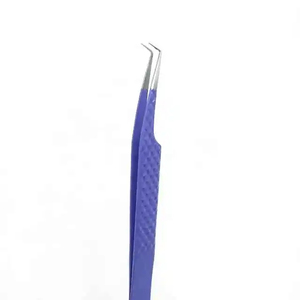 Best Quality Beauty Eyelash Tweezers Curved Shape Pointed Tip Pink Color <b>Lash</b> Hair Tweezers For Beauty - Product Image 1