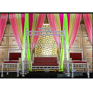 Mejor boda glamurosa colorido Sangeet escenario conjunto estilo musulmán Mehandi evento decorar glitzy Mehandi escenario configuración - Product Image 1