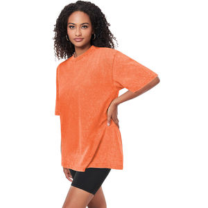 Camiseta de Mujer para Todas las Temporadas, Casual, Oversize, Cuello Redondo, Lona de Algodón/Bambú, Transpirable, Ligera, de Secado Rápido, con Logotipo Personalizado - Product Image 5