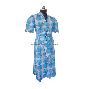 Robe maxi en coton vintage indien de haute qualité, imprimé floral, respirante, décontractée, bohème, plage, pour femmes, pour le travail et l'été - Product Image 5