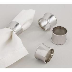 Rond de serviette élégant en acier inoxydable, design personnalisé, cadeau de mariage, arrangement de table à manger raffiné style poli - Product Image 1