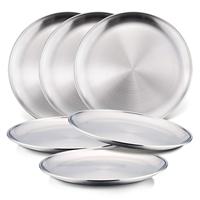 Assiettes rondes en aluminium de haute qualité, ensemble d'assiettes rondes en aluminium pour les plats, les collations, les desserts pour la décoration du salon