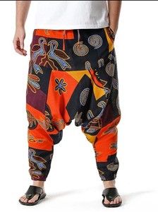 Pantalon de survêtement unisexe à entrejambe tombant, coupe droite, respirant, taille élastique unie, vente en gros OEM - Product Image 3