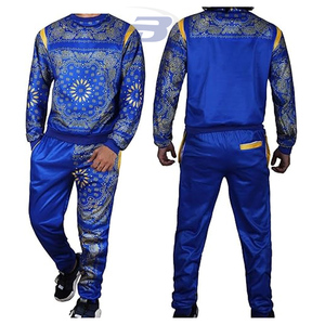Survêtements unisexes pour hommes, dernière collection, imprimé bandana bleu, survêtement anime, motif paisley, pull à col rond, streetwear, style 3D - Product Image 1