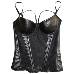 New Fashion Breathable Comfortable Women's Vintage Leather Corset Push <b>Bra</b> Style Hook-and-Eye Closure Medium Control High - Product Image 3