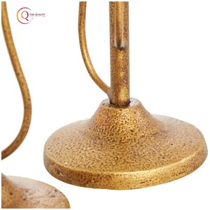 Ensemble de 2 bougeoirs de décoration de table en plaqué or pour la maison et Noël Bougeoir unique pour l'intérieur et l'extérieur - Product Image 6