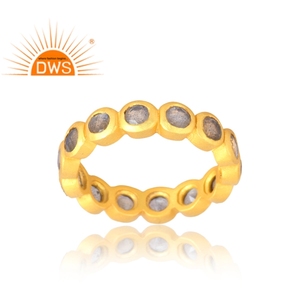 Anillo de piedras preciosas de labradorita natural chapada en oro de 18 quilates de Plata de Ley 925 más vendido, fabricante de joyería fina Demi - Product Image 1