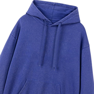 Sweat-shirt à capuche bleu royal délavé à l'acide, surdimensionné, vintage, délavé, en molleton doux, streetwear, vêtements d'hiver pour hommes et femmes - Product Image 2