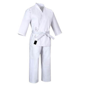 Uniforme de Karate Gi de peso medio de 7,5 oz para niños y adultos, equipo de artes marciales para estudiantes con cinturón blanco gratis - Product Image 1