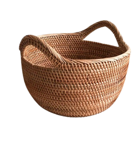 Cesta de almacenamiento organizadora de alimentos, almacenamiento de frutas de la mejor calidad, decoración de granja de ratán, mango de ratán personalizado - Product Image 1