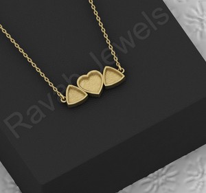 2025 fabriqué à la main en argent Sterling 925 coeur trillion forme lunette nouveau collier à breloques réglage pour la saint-valentin composant de bijoux - Product Image 5