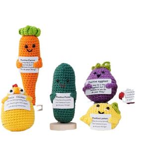 Jouet en peluche tendance et moderne pour le commerce international, fait main en fil, avec expressions originales, motifs tomate, patate, caca, concombre, et lunettes à l'énergie positive - Product Image 1