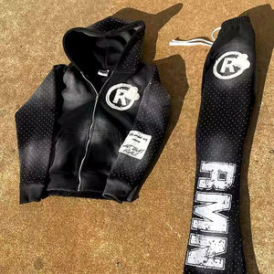 Survêtements à capuche pour hommes de qualité supérieure Streetwear 100% coton Logo personnalisé course à pied ensemble de Jogging en plein air respirant léger - Product Image 6