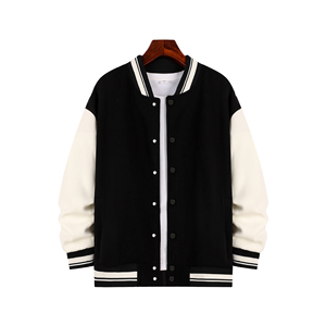 Chaqueta de béisbol corta con mangas, talla grande, bordado de chenilla con cadena, estilo Letterman formal, camuflaje recubierto, OEM personalizado para hombre - Product Image 6