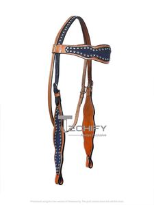 ชุดหนังเชือกแขวนคอสไตล์ตะวันตกแบบปรับแต่งได้สีพรีเมี่ยมมีสไตล์อานม้าดีไซน์แบบอังกฤษมีที่คาดศีรษะสวมใส่สบายทนทาน - Product Image 4