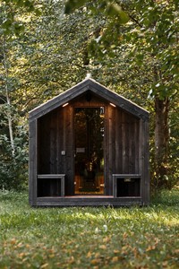 <span class=keywords><strong>Sauna</strong></span> da Esterno con Veranda in Legno Grigio Scuro, Tetto <span class=keywords><strong>a</strong></span> Punta, Riscaldata <span class=keywords><strong>a</strong></span> <span class=keywords><strong>Legna</strong></span>, Resistente alle Intemperie, per Tutte le Stagioni, Consegna <span class=keywords><strong>a</strong></span> Domicilio - Product Image 3