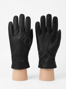 Gants en cuir chauds pour l'extérieur en saison froide, à grain doux, avec support élastique pour le poignet et forme ergonomique des doigts - Product Image 4