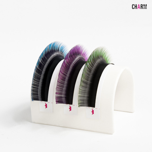 Cinta de pegamento personalizada bandejas de extensiones de pestañas de colores de dos tonos ligeros suministros de extensiones de pestañas de alta calidad pestañas postizas OEM - Product Image 2