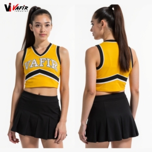 Ensembles d'uniformes de cheerleading imprimés sur mesure pour adultes unisexes, grandes tailles, avec logo personnalisé, tissu polyester et élasthanne - Product Image 1