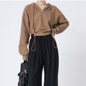 Ensemble de vêtements pour femmes, sweat-shirts à capuche et pantalons de survêtement personnalisés avec logo, sweat-shirts à capuche lourds vierges, tenues d'automne pour femmes - Product Image 4