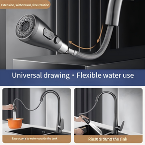 <span class=keywords><strong>Robinet</strong></span> de cuisine à <span class=keywords><strong>double</strong></span> <span class=keywords><strong>sortie</strong></span> en alliage de zinc moins cher <span class=keywords><strong>robinet</strong></span> extractible d'eau chaude et froide adapté aux éviers - Product Image 5