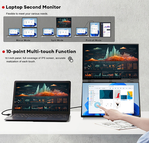 Eimio Xu Hướng Mới 18.5 \ "Kép Xách Tay Chơi Game Màn Hình 120Hz 1080P HDR 360 ° Gấp Xếp Chồng Lên Nhau Màn Hình Ba Cho Máy Tính Xách Tay Chơi Game - Product Image 6