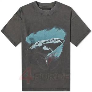 Camiseta Vintage con lavado ácido para hombre, 250 Gsm, algodón de punto pesado, logotipo personalizado, letras de algodón 100%, ropa de calle, pantalla de seda de gran tamaño - Product Image 4