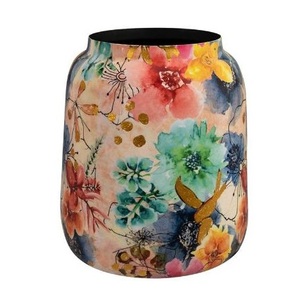 Collection de décorations pour le jardin Meena en métal antique fait à la main-Pots de fleurs et jardinières uniques en acier inoxydable Décoration de table - Product Image 2