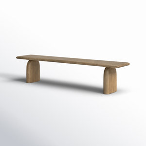 ม้านั่งรับประทานอาหาร67นิ้วแบบร่วมสมัยที่ทำจากไม้เนื้อแข็งคุณภาพสูงพร้อมรายละเอียดขาหนาที่นั่งหรูหราและใช้งานได้ - Product Image 3