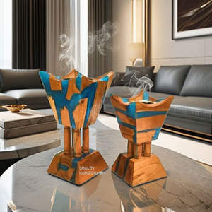 Quemador de incienso bakhoor de madera de resina diseño hecho a mano perfecto para regalar rituales de oración de meditación yoga e interiores de casas de lujo - Product Image 5