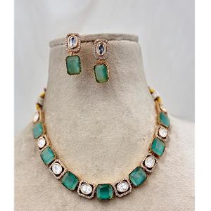 Juego de Kundan chapado en oro con piedras Dublet originales tradicionales, juego de Kundan de calidad Premium, calidad increíble con pendientes para boda - Product Image 1