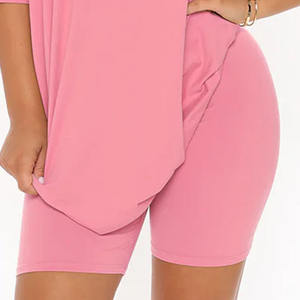 High Quality Breathable 2 Piece Loungewear <b>Twin</b> <b>Set</b> for Women / Summer Autumn 100% Pure Cotton Soft Tshirt and Short 2 Piece <b>Set</b> - Product Image 6