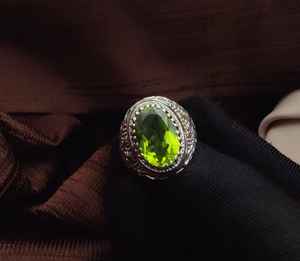 แหวนเงินแท้925ควอตซ์นกแก้ว | แหวนอัญมณีทรงวงรีเกรดสูง | เครื่องประดับงานปาร์ตี้แต่งงานแบบโบโฮทำด้วยมือ - Product Image 4