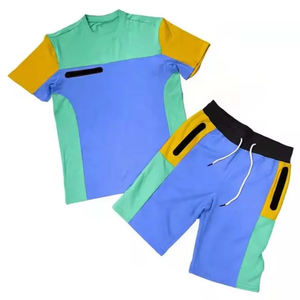 Summer New Men Casual Shorts Sets Short Sleeve T Shirt Shorts Solid Tracksuit Set Men's Brand Clothing 2 Pieces Sets - Product Image 4