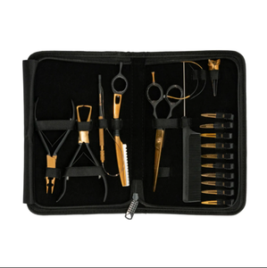 Ciseaux de coiffeur en or rose de 5.5 pouces avec repose-doigt Ciseaux de beauté de qualité industrielle avec pochette en cuir - Product Image 6