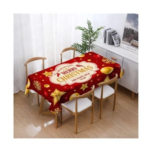 100% Organic Cotton Table Cloth Wholesale Merry Christmas Assorted Colors Embroidered Disposable Bulk OEM ODM Buyers - Product Image 1