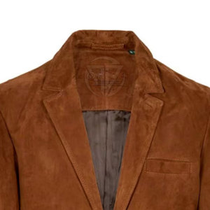 Manteau trench en cuir suédé de qualité supérieure pour homme avec surpiqûres soignées, allure moderne, caractéristiques écologiques et respirantes - Product Image 3