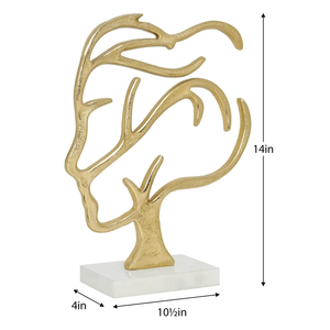 Sculpture décorative en aluminium sur socle en marbre Sculpture contemporaine en aluminium avec socle en marbre - Product Image 3