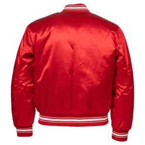 Chaquetas Varsity de Cuello Alto de Seda 100% de Alta Calidad para Hombre, Personalizadas con Botones Rojos, Moda para Exteriores, OEM - Product Image 4