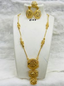 Juego de Joyería de Moda de Dubái Chapado en Oro de 24K, Collar, Aretes, Brazaletes, Peines, Broches, Material de Cobre para Bulgaria - Product Image 2