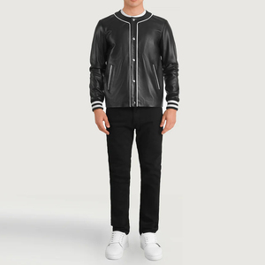 Chaqueta Varsity de cuero Premium para hombre-Diseño Varsity personalizado con material de calidad Elegante ropa de calle urbana Capa de invierno - Product Image 6