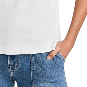 100% Cotton Hip-Hop Style Short Sleeve <b>Women's</b> T-Shirt Custom Embroidered Light <b>Thermal</b> Print Design Woven Summer Short <b>Tops</b> - Product Image 6