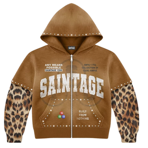 Sudadera Urbana con Estampado Personalizado y Bordado, Detalles de Pedrería, Corte Holgado, Tejido Grueso Lavado - Product Image 1