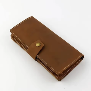 Carteras Elegantes para Hombre con Logotipo Personalizado, Cartera Delgada Hecha a Mano de Cuero Genuino de Marca, Cartera Grande Multifuncional de Cuero Vacuno con Tarjetero - Product Image 6