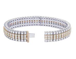 Bracelet à la mode en or deux tons 10 carats diamant cultivé en laboratoire conception double couche bijoux de luxe unisexe - Product Image 3