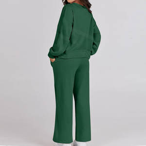 2023 logotipo personalizado ropa de entrenamiento femenina chándal 2 piezas pantalones conjuntos con bolsillos Rosa sudaderas mujer chándal - Product Image 4