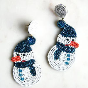 Elegante moda hecha a mano Santa Claus con cuentas día de Navidad bordado pendiente elegante y único exclusivo Top DE LA India - Product Image 3